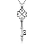 Load image into Gallery viewer, Elegant 14K Yellow Gold or White Gold Clover Key Necklace