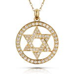 Load image into Gallery viewer, Classic 14K Yellow Gold Or White Gold Jewish Star of David Necklace