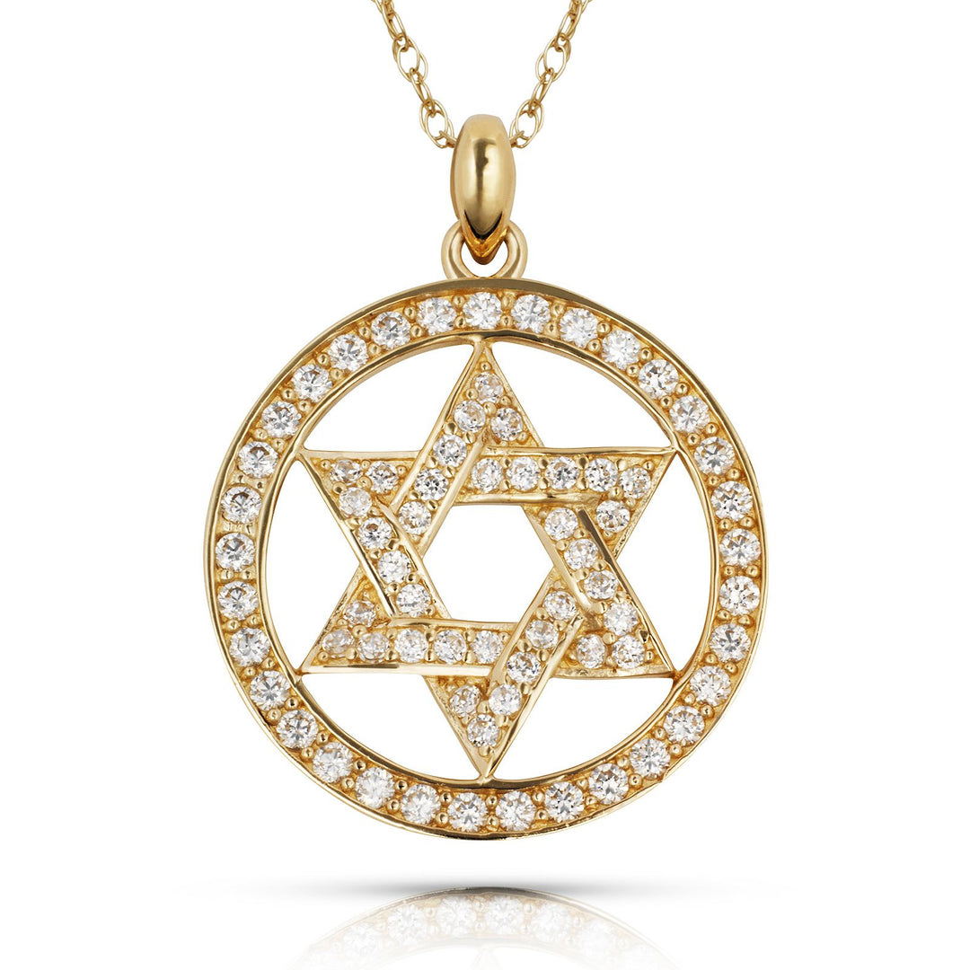 Classic 14K Yellow Gold Or White Gold Jewish Star of David Necklace