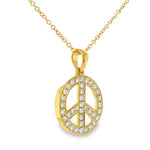 Load image into Gallery viewer, Captivating 14K Yellow Gold or White Gold Peace Sign Necklace
