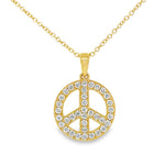 Load image into Gallery viewer, Captivating 14K Yellow Gold or White Gold Peace Sign Necklace