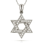 Load image into Gallery viewer, Dazzling 14K Yellow Gold or White Gold Diamond Star of David Necklace
