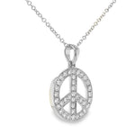 Load image into Gallery viewer, Captivating 14K Yellow Gold or White Gold Peace Sign Necklace