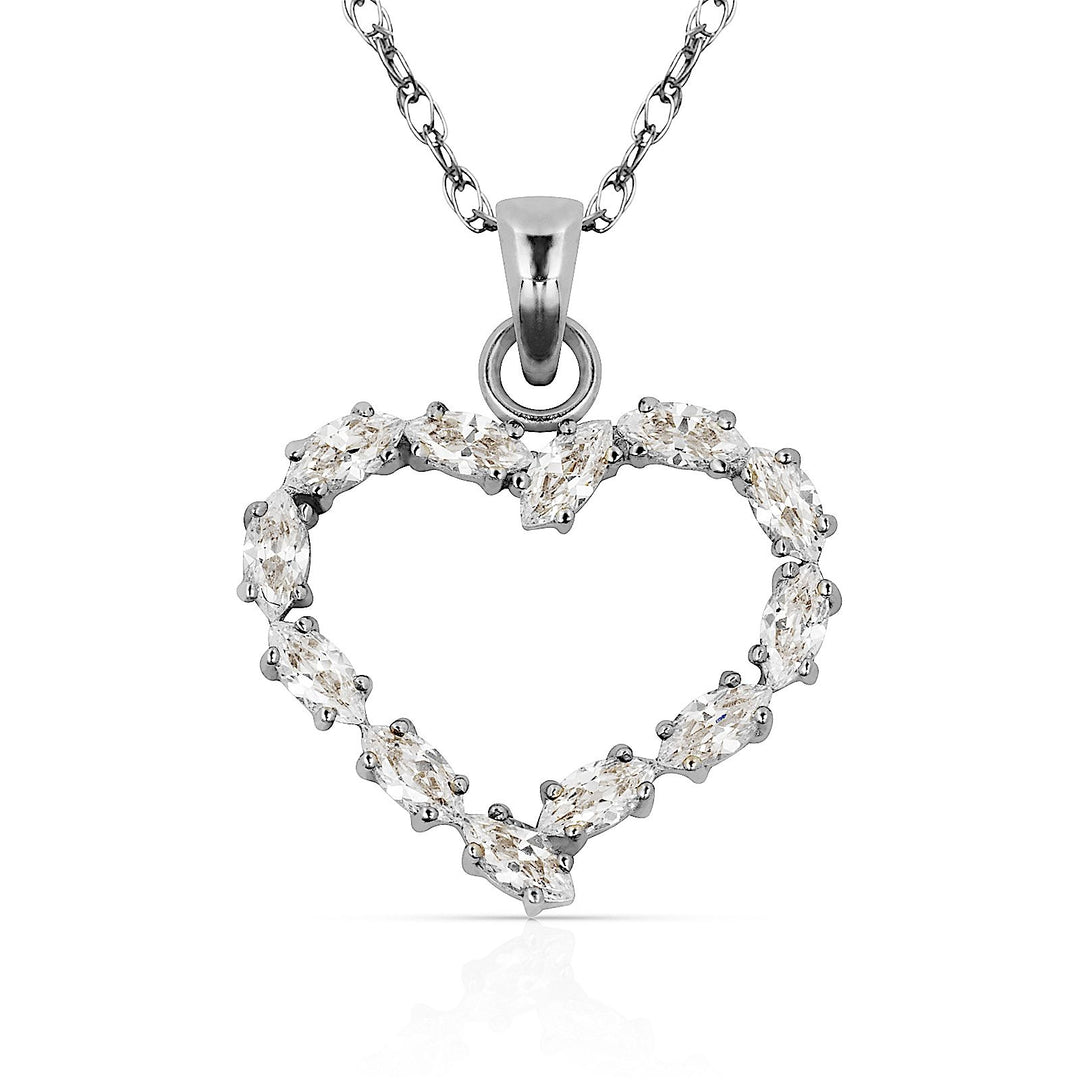 14K Yellow Gold Or White Gold Heart Shape Necklace