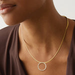 Load image into Gallery viewer, Brilliant 14K Yellow Round Floating Pendant Necklace

