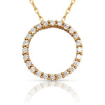 Load image into Gallery viewer, Brilliant 14K Yellow Round Floating Pendant Necklace
