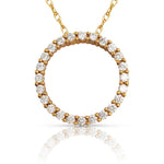 Load image into Gallery viewer, Brilliant 14K Yellow Round Floating Pendant Necklace