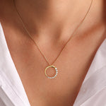 Load image into Gallery viewer, Elegant 14K Gold Circle Journey Necklace