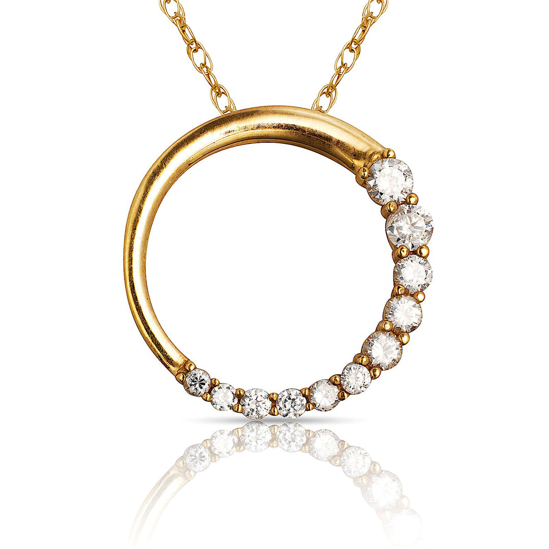 Elegant 14K Gold Circle Journey Necklace
