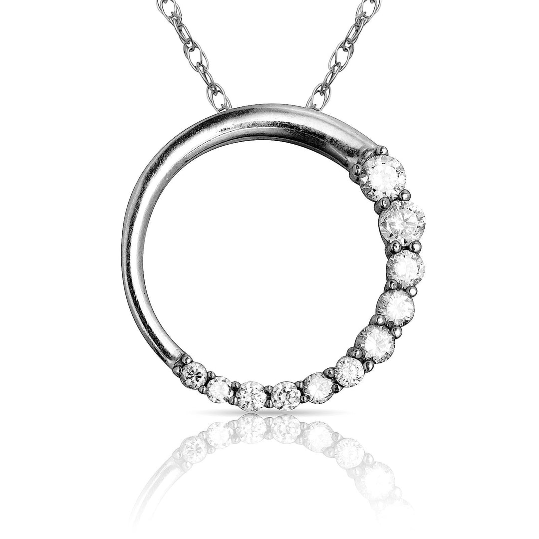 Elegant 14K Gold Circle Journey Necklace