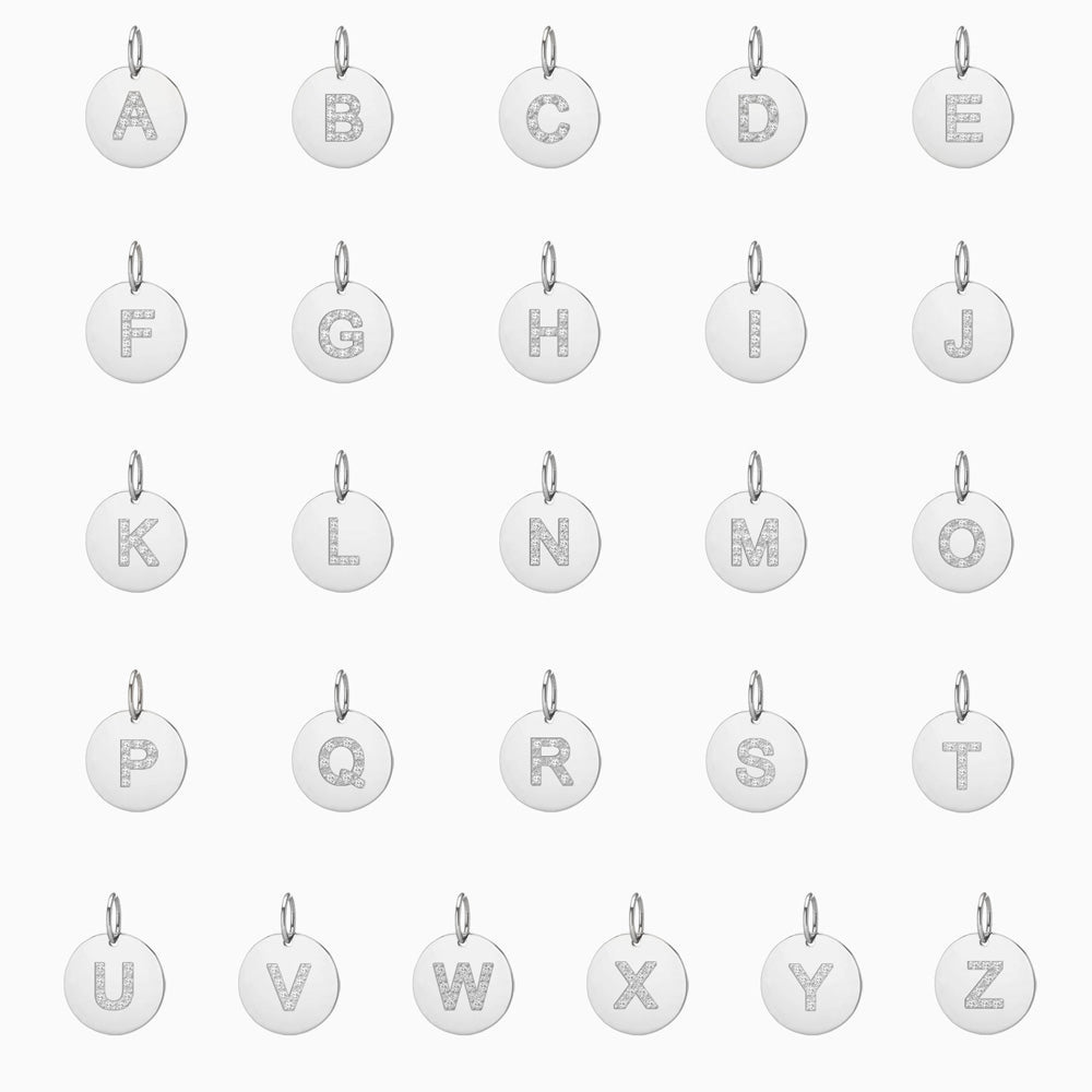 14k Gold 12mm x 18mm Disc with Initial Engraved Letter Necklace