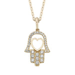 Load image into Gallery viewer, Elegant 14K Yellow Gold Hand-Shaped with Heart Necklace