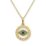 Load image into Gallery viewer, Stunning 14K Yellow Gold or White Gold Mont Evil Eye Necklace