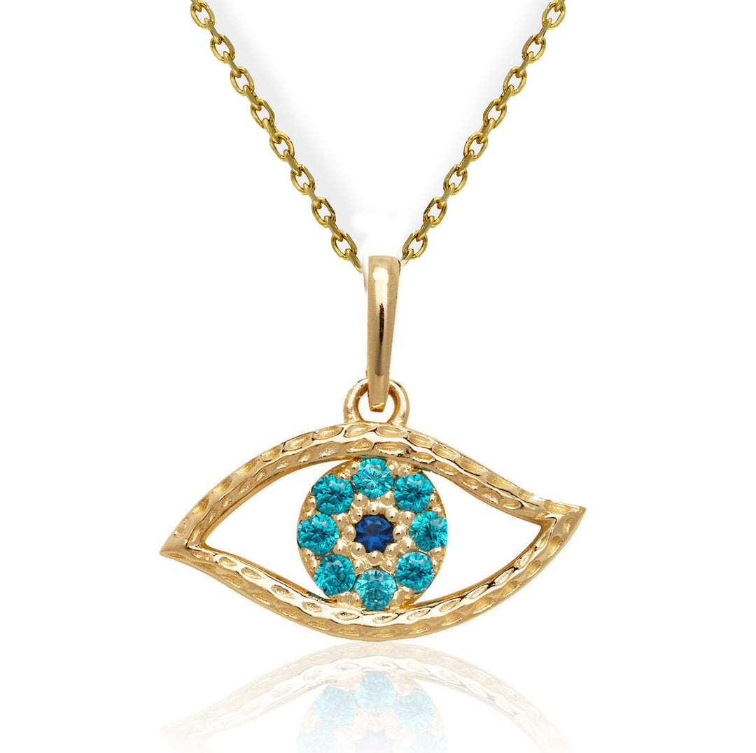 Charming 14k Gold Evil Eye Necklace