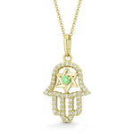 Load image into Gallery viewer, Intricate 14K Yellow Gold Hamsa and Star Necklace