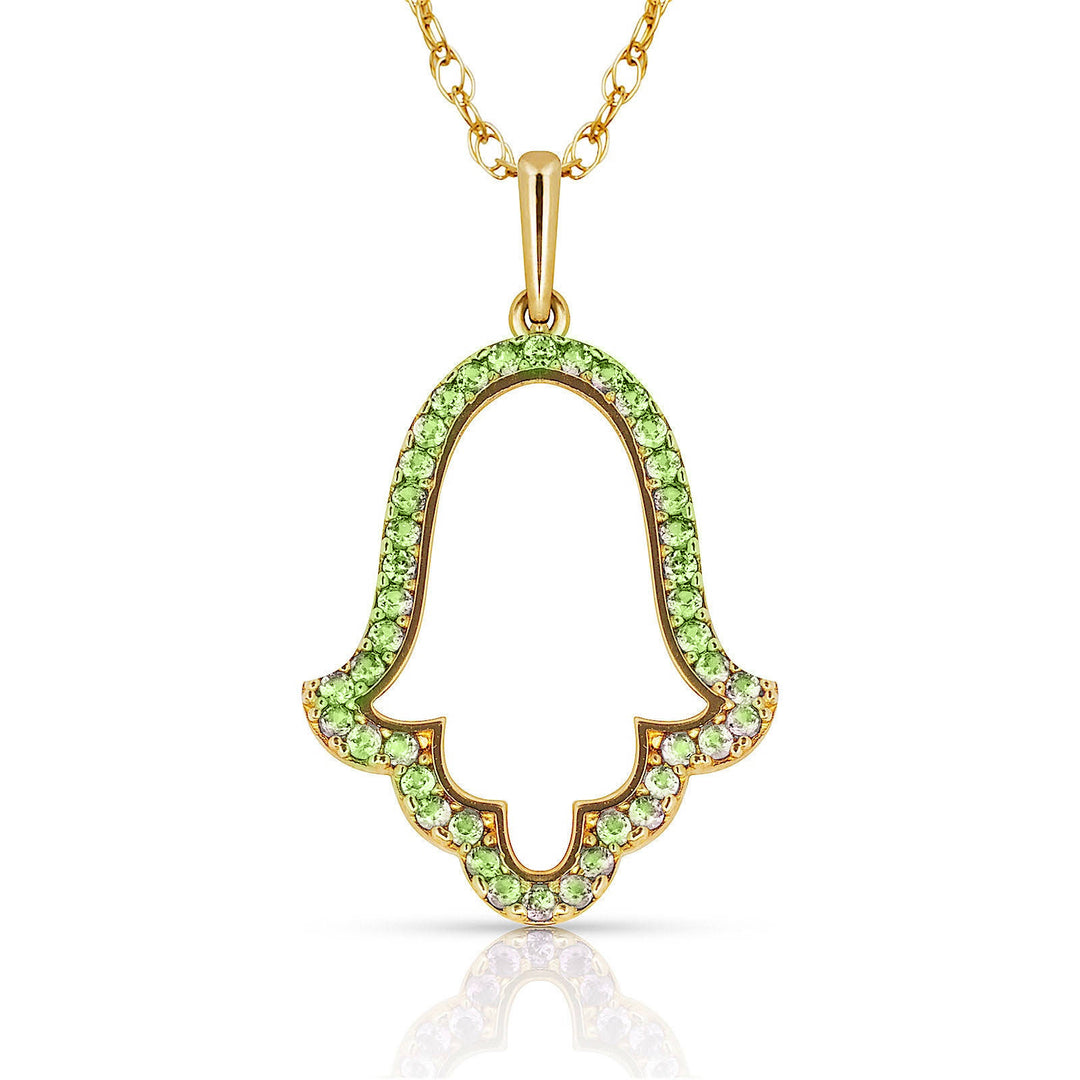 Elegant 14K Yellow Gold Hamsa Necklace