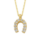 Load image into Gallery viewer, Gorgeous 14K Yellow Gold or White Gold Horseshoe Necklace