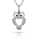 Load image into Gallery viewer, Enchanting 14K Yellow Gold or White Gold Owl Shaped Necklace