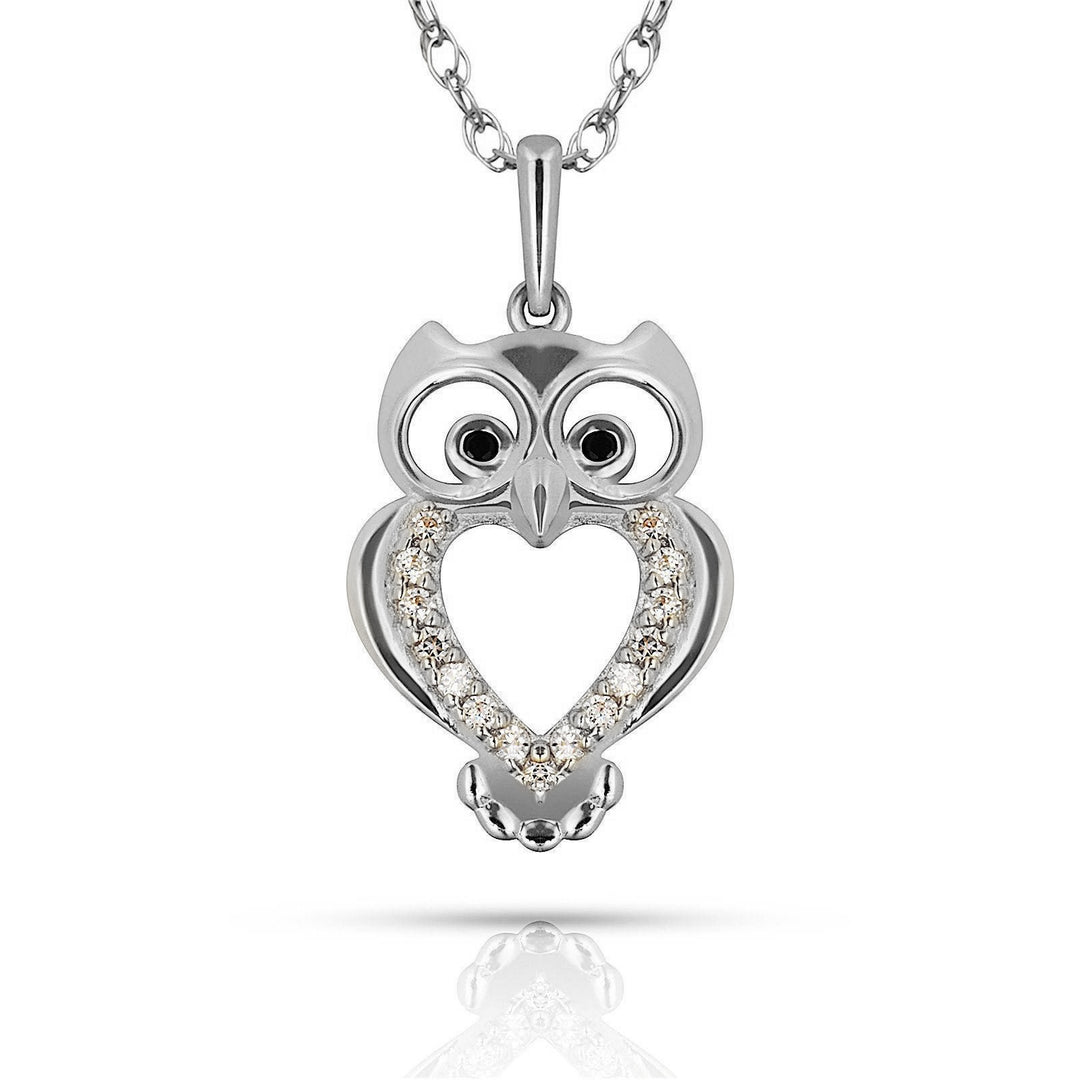 Enchanting 14K Yellow Gold or White Gold Owl Shaped Necklace