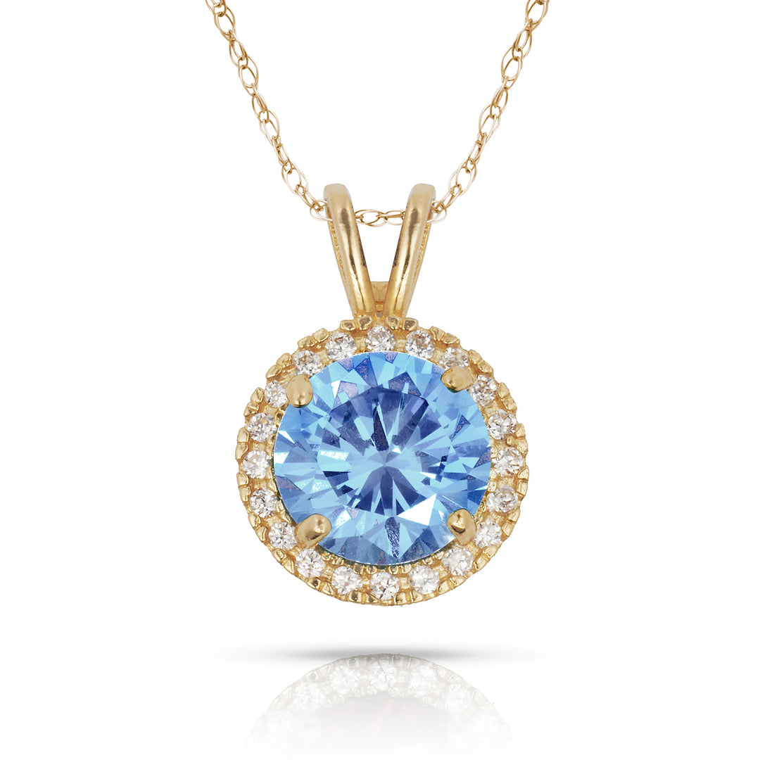 Elegant 14K Yellow Gold or White Gold Birthstone Necklace