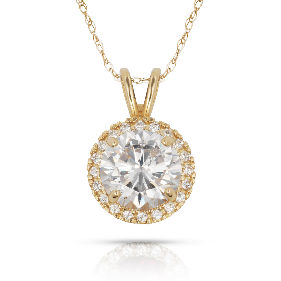 Elegant 14K Yellow Gold or White Gold Birthstone Necklace