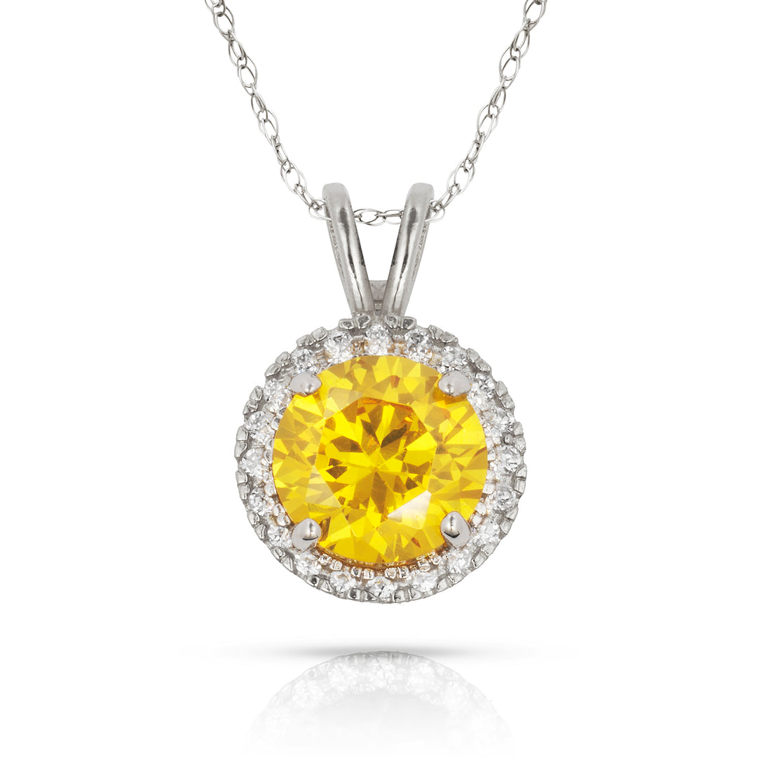 Elegant 14K Yellow Gold or White Gold Birthstone Necklace