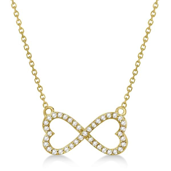Exquisite 14k Gold Pave Infinity Heart Necklace