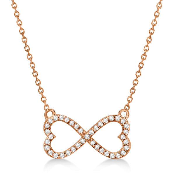 Exquisite 14k Gold Pave Infinity Heart Necklace