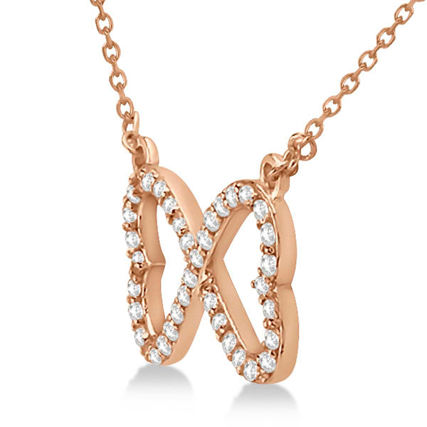 Exquisite 14k Gold Pave Infinity Heart Necklace