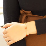 Load image into Gallery viewer, Child's 14k Yellow Gold Station Ladybug  5.3/4" Bracelet with Red and Black Enamel