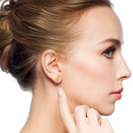 Load image into Gallery viewer, 14k Solid Gold Elephant Stud Earrings with Stamp Pushback