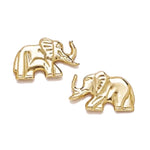 Load image into Gallery viewer, 14k Solid Gold Elephant Stud Earrings with Stamp Pushback