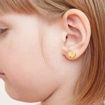 Load image into Gallery viewer, 14K Yellow Gold Small Entwined Heart Stamped Earrings