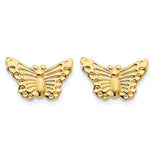 Load image into Gallery viewer, 14K Yellow Gold Butterfly Stamping Earrings