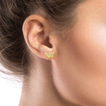 Load image into Gallery viewer, 14K Yellow Gold Butterfly Stamping Earrings