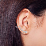 Load image into Gallery viewer, 14K White Gold Basket Set Screwback Earrings with CZ in Various Stone Sizes