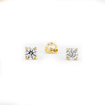 Load image into Gallery viewer, 14K Yellow Gold Basket Set Screwback Earrings with CZ in Various Stone Sizes