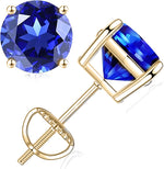 Load image into Gallery viewer, 14K Yellow Gold Small Basket Set Birthstone Screw Back Earrings