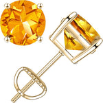 Load image into Gallery viewer, 14K Yellow Gold Small Basket Set Birthstone Screw Back Earrings
