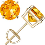 Load image into Gallery viewer, 14K Yellow Gold Small Basket Set Birthstone Screw Back Earrings