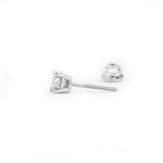 Load image into Gallery viewer, 14K White Gold Basket Set Screwback Earrings with CZ in Various Stone Sizes
