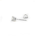 Load image into Gallery viewer, 14K White Gold Basket Set Screwback Earrings with CZ in Various Stone Sizes