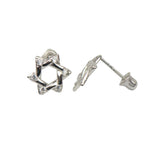 Load image into Gallery viewer, 14k Gold Star of David Stud Earrings with Screw Back