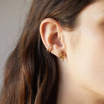 Load image into Gallery viewer, Elegant 14k Yellow Gold Snake Earrings with Screw Back Posts