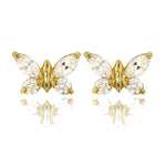 Load image into Gallery viewer, Elegant 14k Gold Round and Marquise Butterfly Screw Back Earrings
