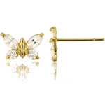 Load image into Gallery viewer, Elegant 14k Gold Round and Marquise Butterfly Screw Back Earrings