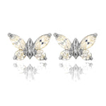 Load image into Gallery viewer, Elegant 14k Gold Round and Marquise Butterfly Screw Back Earrings
