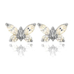 Load image into Gallery viewer, Elegant 14k Gold Round and Marquise Butterfly Screw Back Earrings
