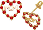 Load image into Gallery viewer, Expressive 14k Yellow Gold Heart Mom Screw Back Earrings