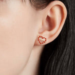 Load image into Gallery viewer, Expressive 14k Yellow Gold Heart Mom Screw Back Earrings